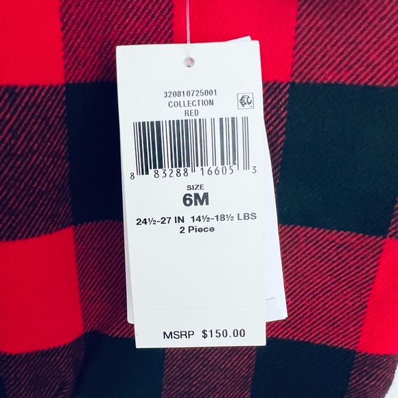 Ralph Lauren Baby Boys Buffalo Check Overall & Bodysuit Set Size 6 Months NWT - Picture 12 of 15